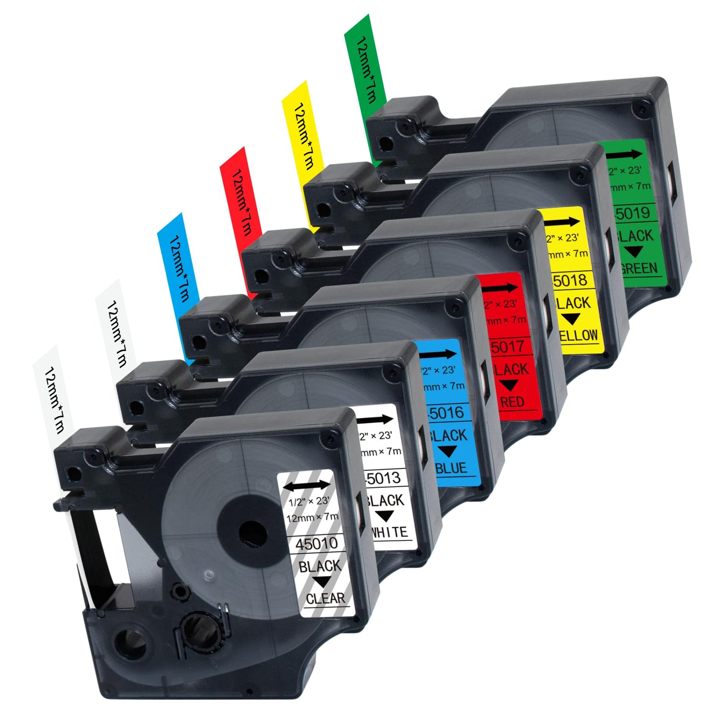 Lonitul Replacement for Dymo D1 Label Maker Refills 1/2 Inch x 23 Ft