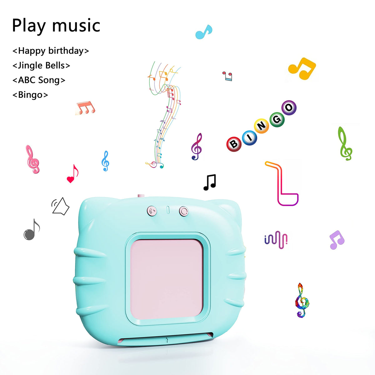 Lapare Spanish and English Bilingual Audible Flash Cards Toy with Music, Learn Spanish and English