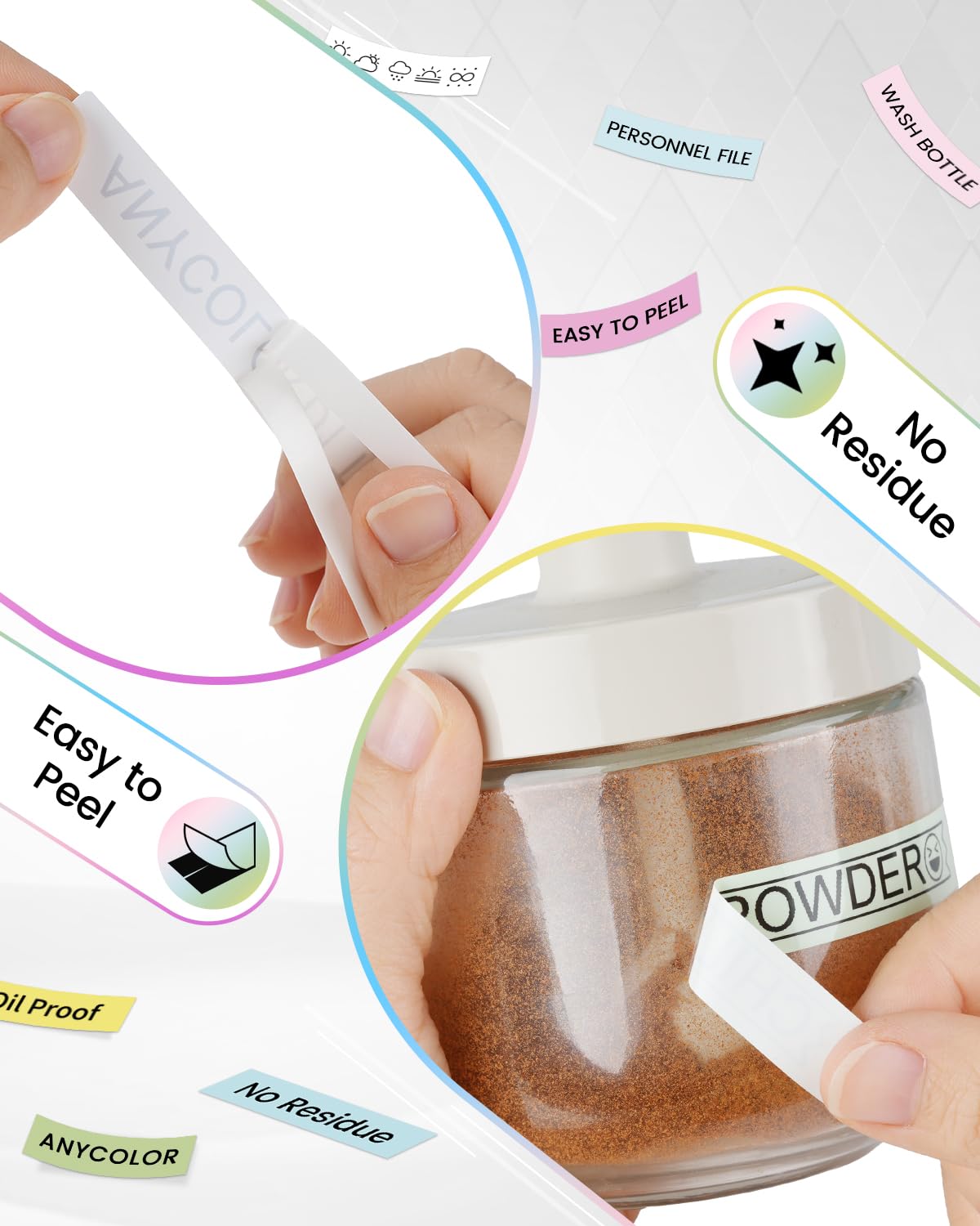 Anycolor 6-Pack Compatible with Dymo D1 Label Tape 12mm Pastel Colored 1/2"