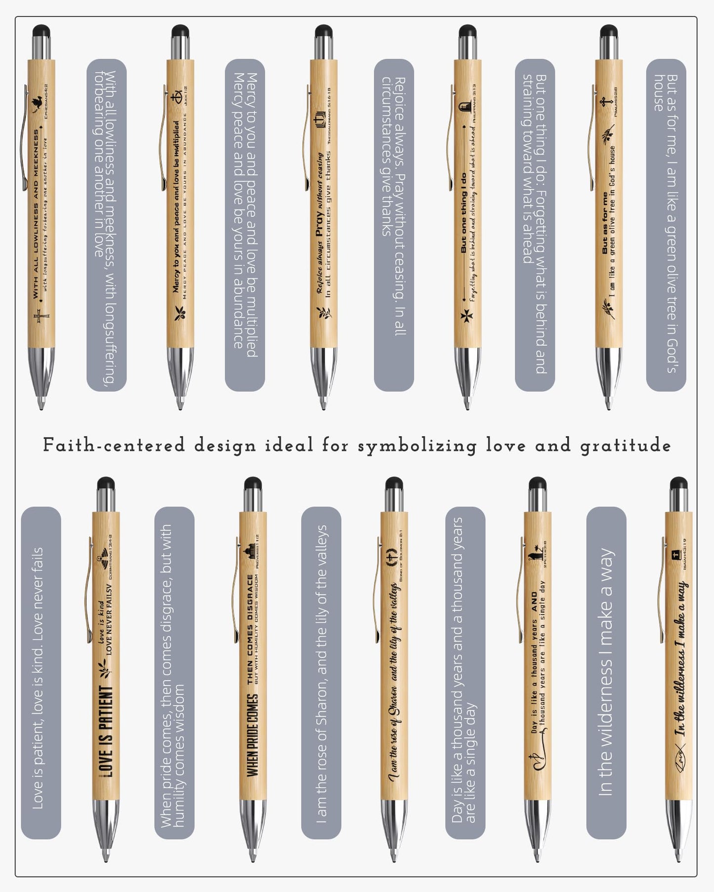 Ctsotmybs Christian Inspirational Pens With Bible Verse Stylus Ballpoint Pens Black Ink Bulk