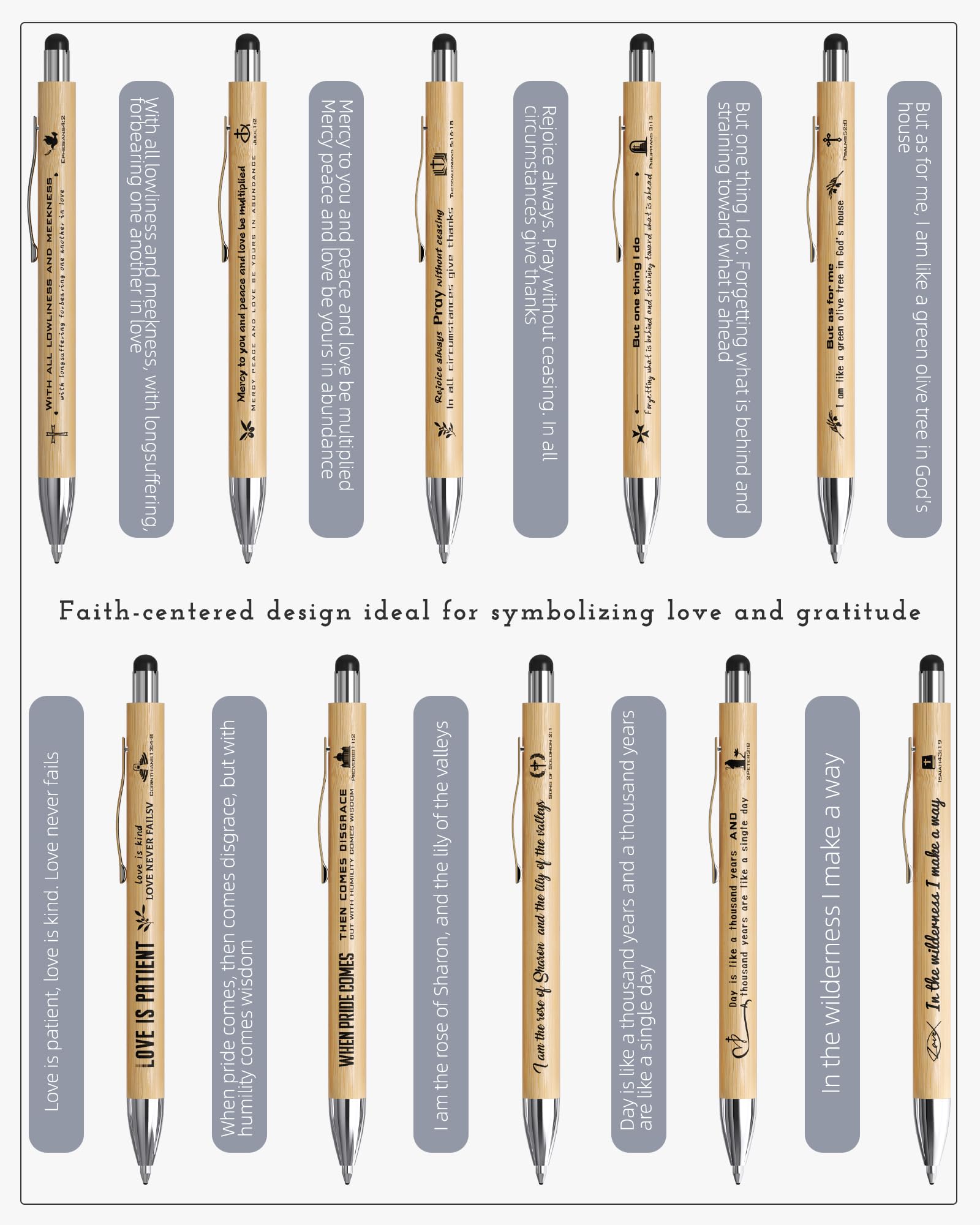 Ctsotmybs Christian Inspirational Pens With Bible Verse Stylus Ballpoint Pens Black Ink Bulk
