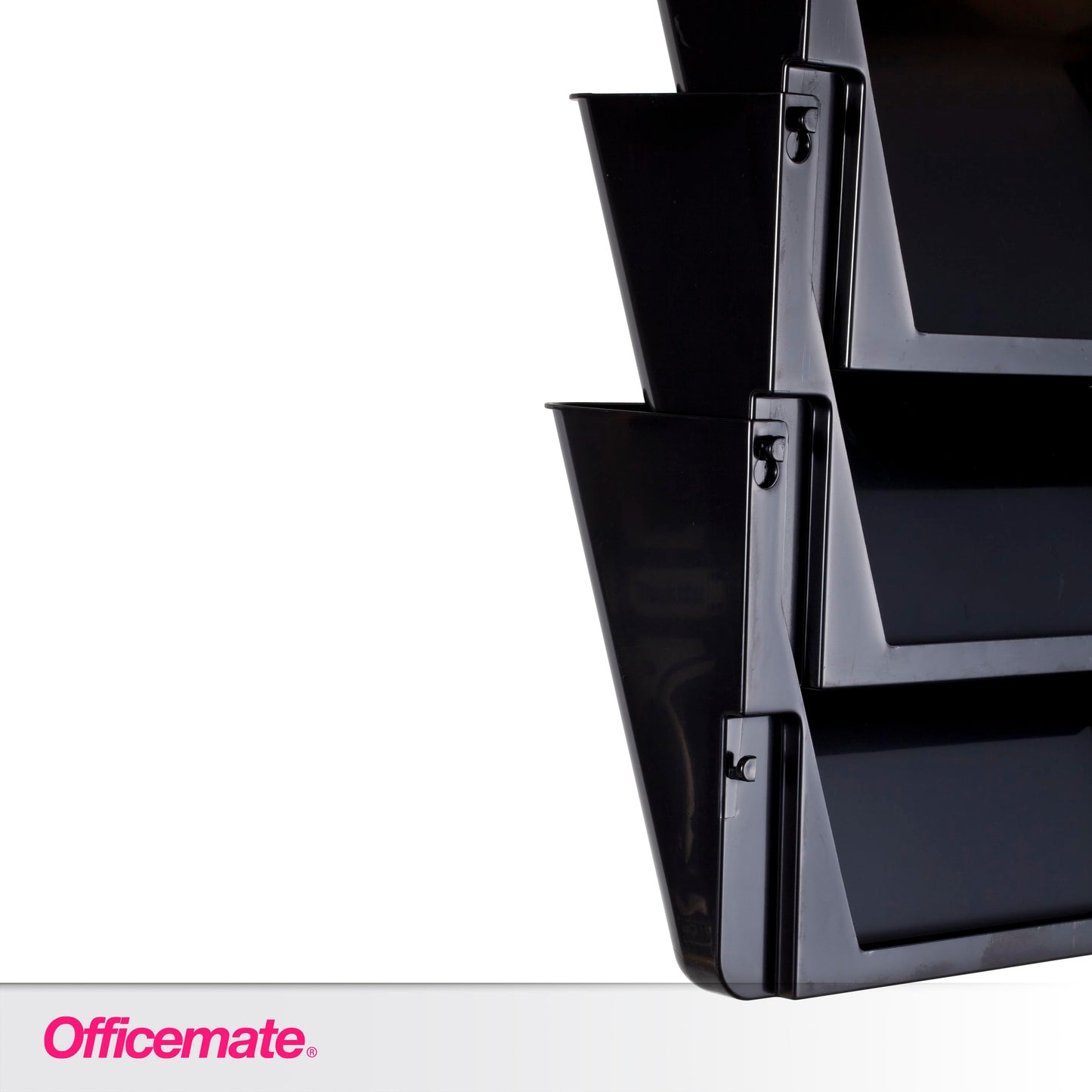Officemate Letter Size Wall File, Recycled, Black (26092), 14.5" x 13" x 4.1", Set of 3