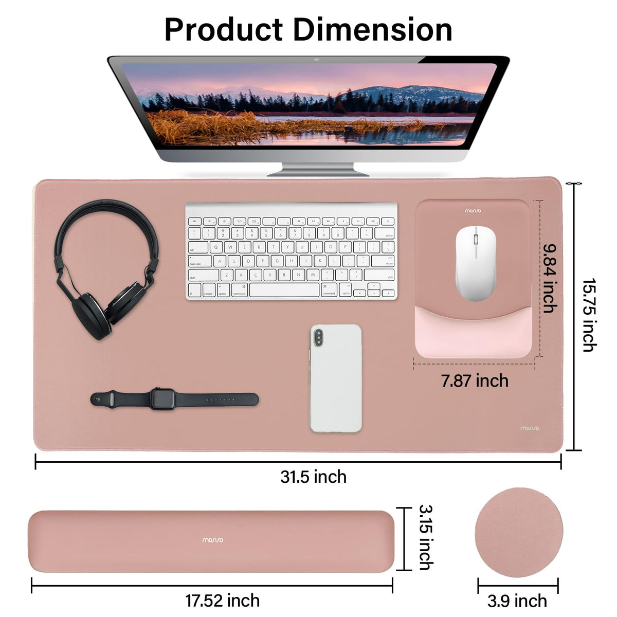 MOSISO Keyboard Mouse Pad Set, Large Gaming Mouse Pad&Keyboard Wrist Rest