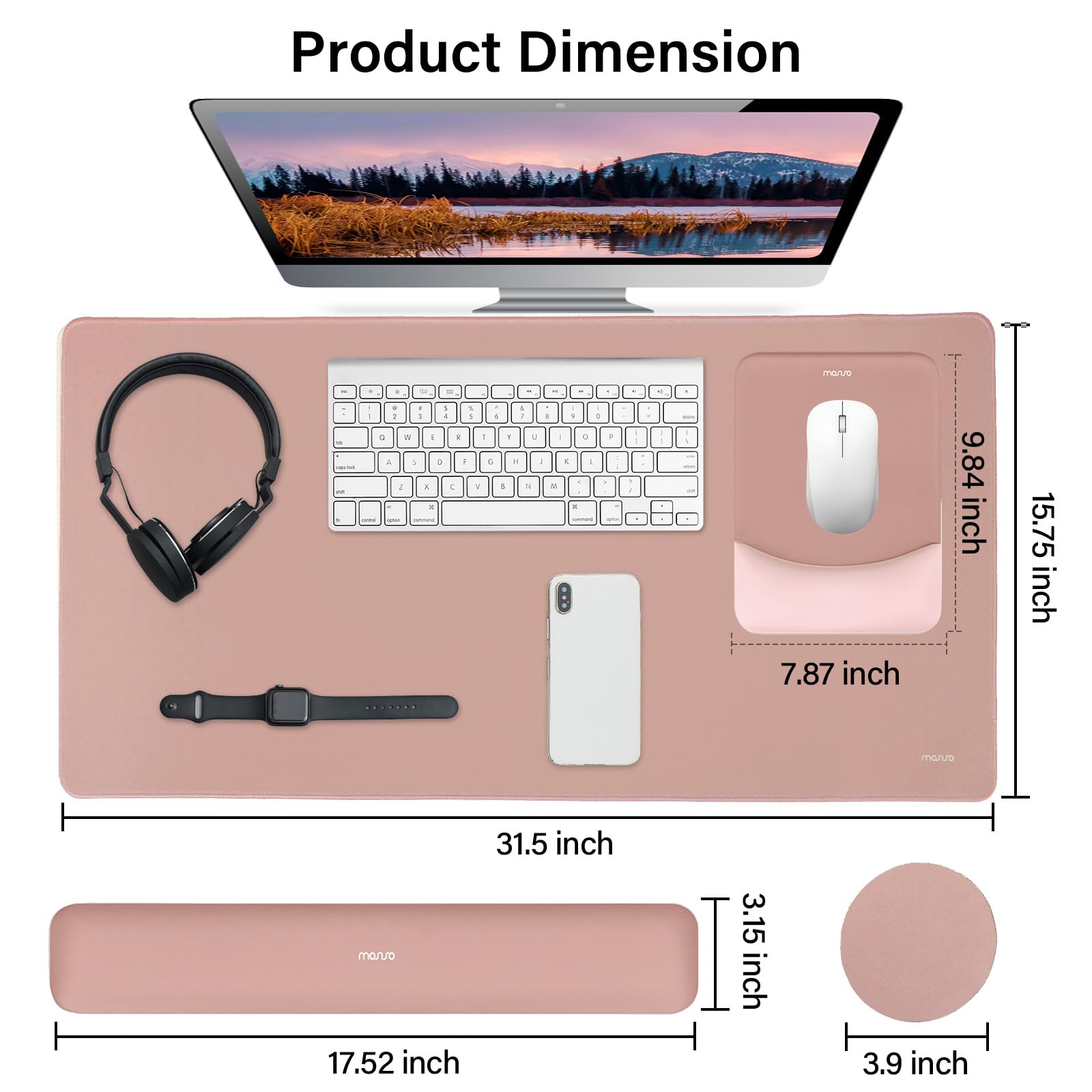 MOSISO Keyboard Mouse Pad Set, Large Gaming Mouse Pad&Keyboard Wrist Rest