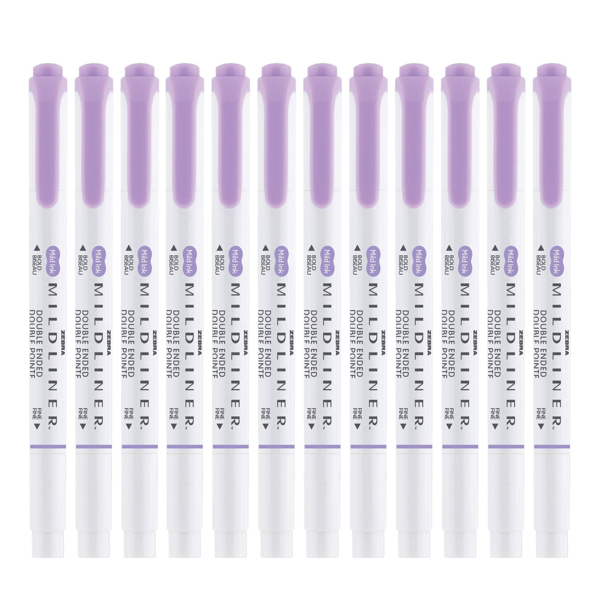 Zebra Pen MILDLINER No Bleed Highlighter, Violet Color, Dual Tip, 12-Pack