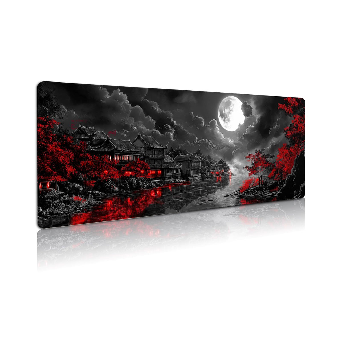 Extended Gaming Mouse Pad, Large Mouse Mat 3 mm Nature Rubber Base Mousepad with Stitched Edges