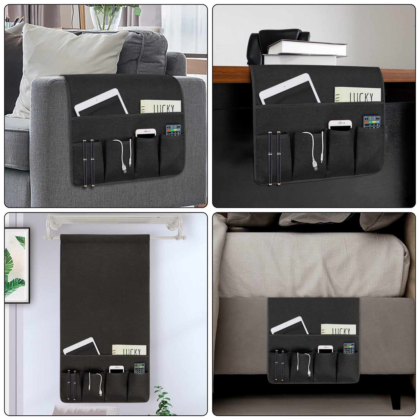Remote Control Holders for Armchairs, Couch Caddy, Featuring Non-Slip Bases