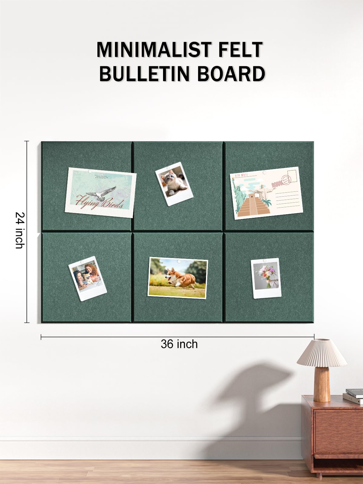 Hsurbtra Large Cork Board for Wall 36 x 24 Inch, 6 Pack Felt Bulletin Notice Board with Pushpins