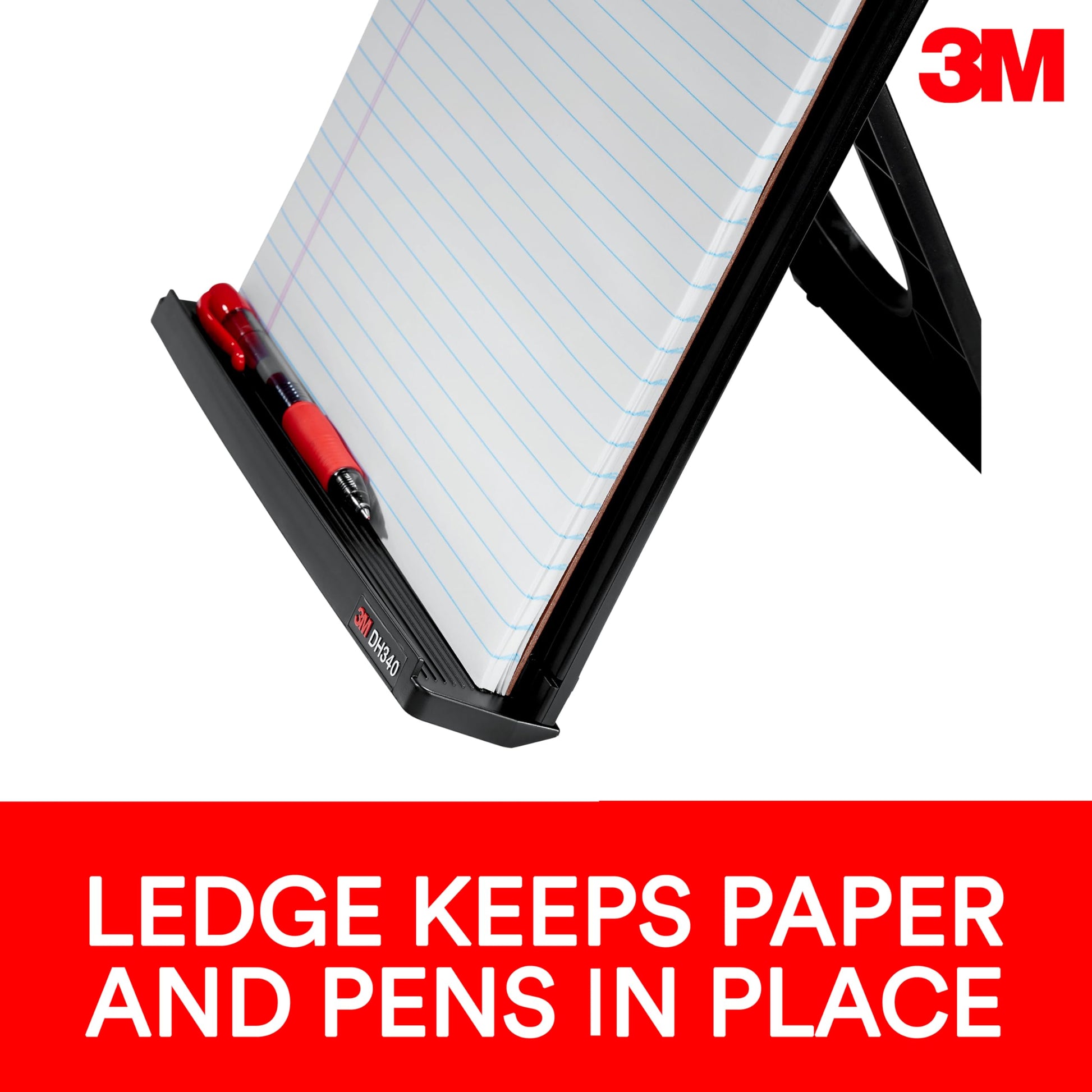 3M Desktop Document Holder for Monitor, 3.375 in x 12.0 in x 1.75 in