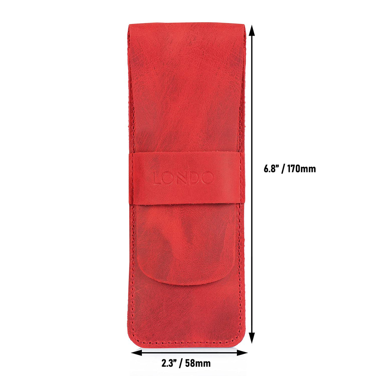 Londo Genuine Leather Pen and Pencil Case with Tuck in Flap, Stationery Bag