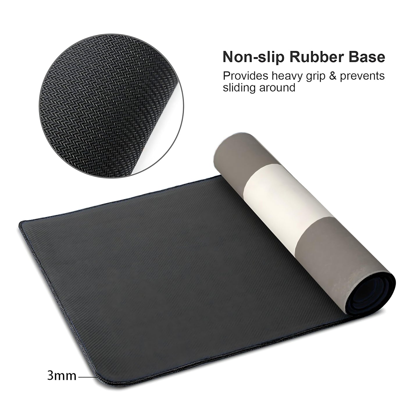 Cute Aesthetic Checkered Gaming Mouse Pad, Pastel Boho Desk Mat with Anti-Slip Base & Stitched