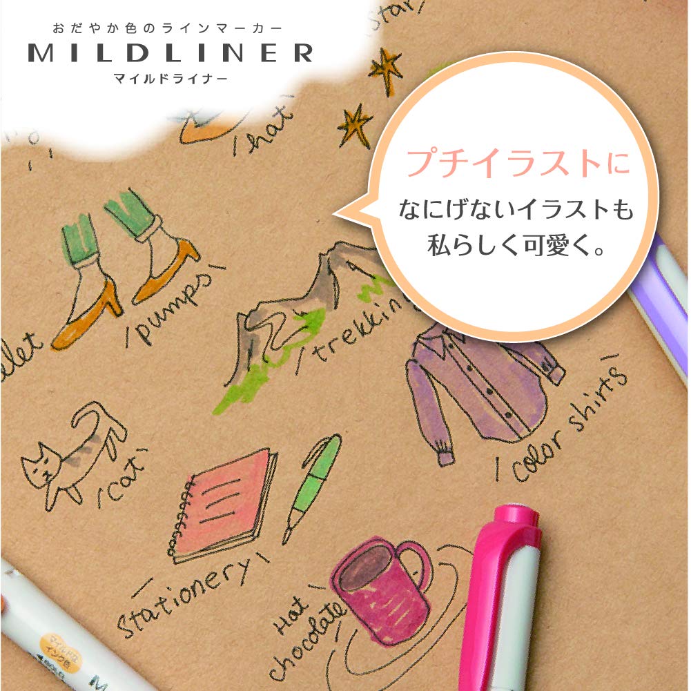 Zebra Mildliner WKT7-25C Highlighter, Set of 25 Colors