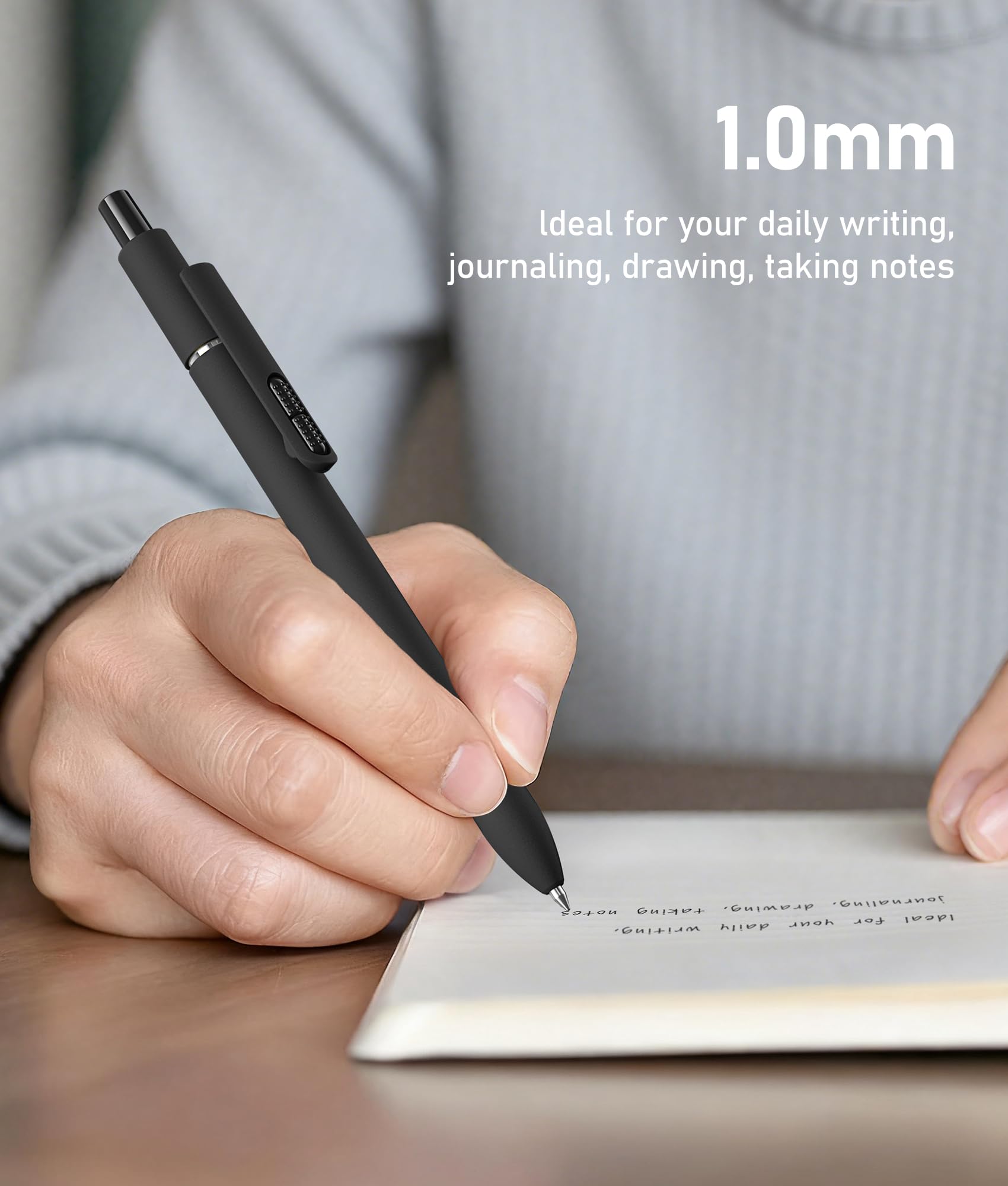 InkSlick 16 Pack Vintage Black Ballpoint Pens 1.0mm Fidget Pens for Adults