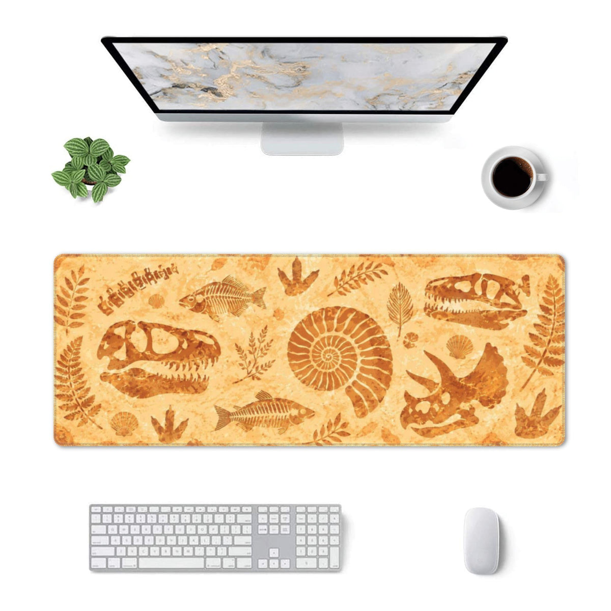 Retro Fossils Mouse Pad XL Large Mousepad Non Slip Rubber Base Desk Mat for Laptop Computer Gaming