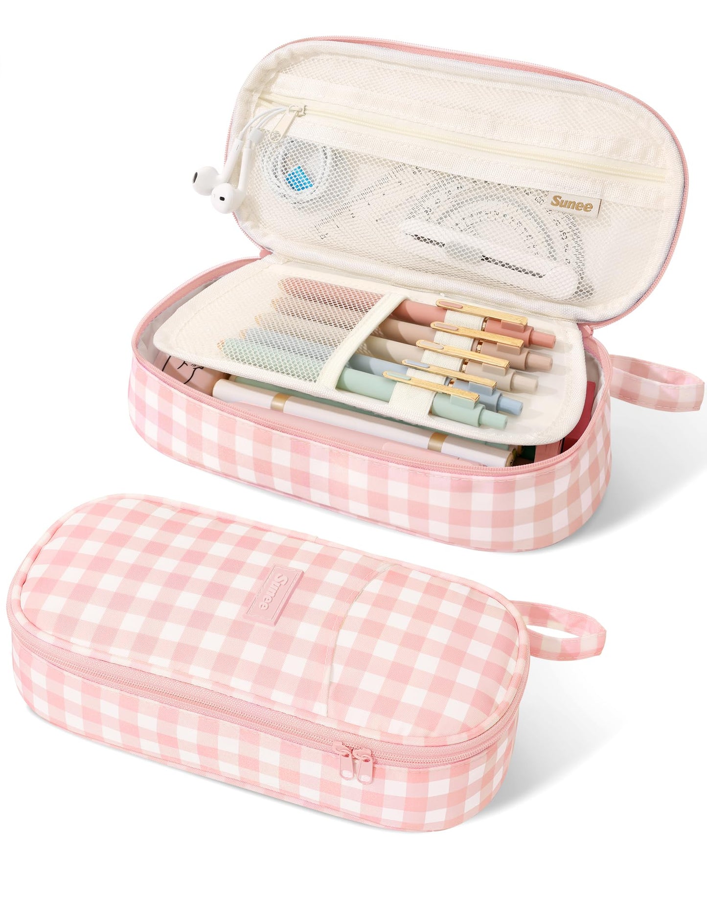 SUNEE Cute Pencil Case, Large Colored Pencil Pouch, Aesthetic Pen Bag with Zipper, Kawaii