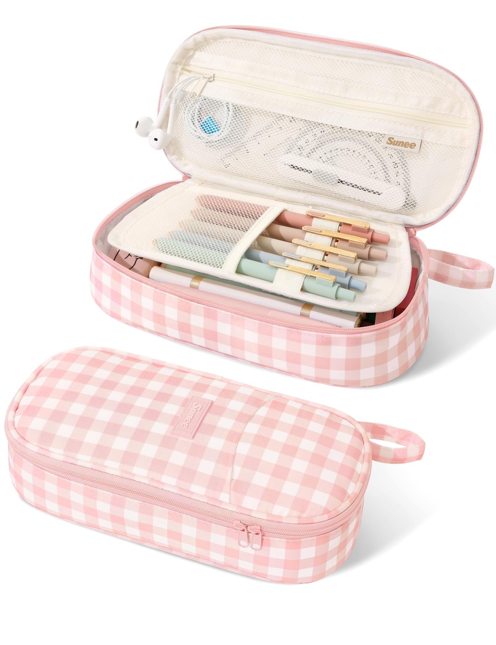 SUNEE Cute Pencil Case, Large Colored Pencil Pouch, Aesthetic Pen Bag with Zipper, Kawaii