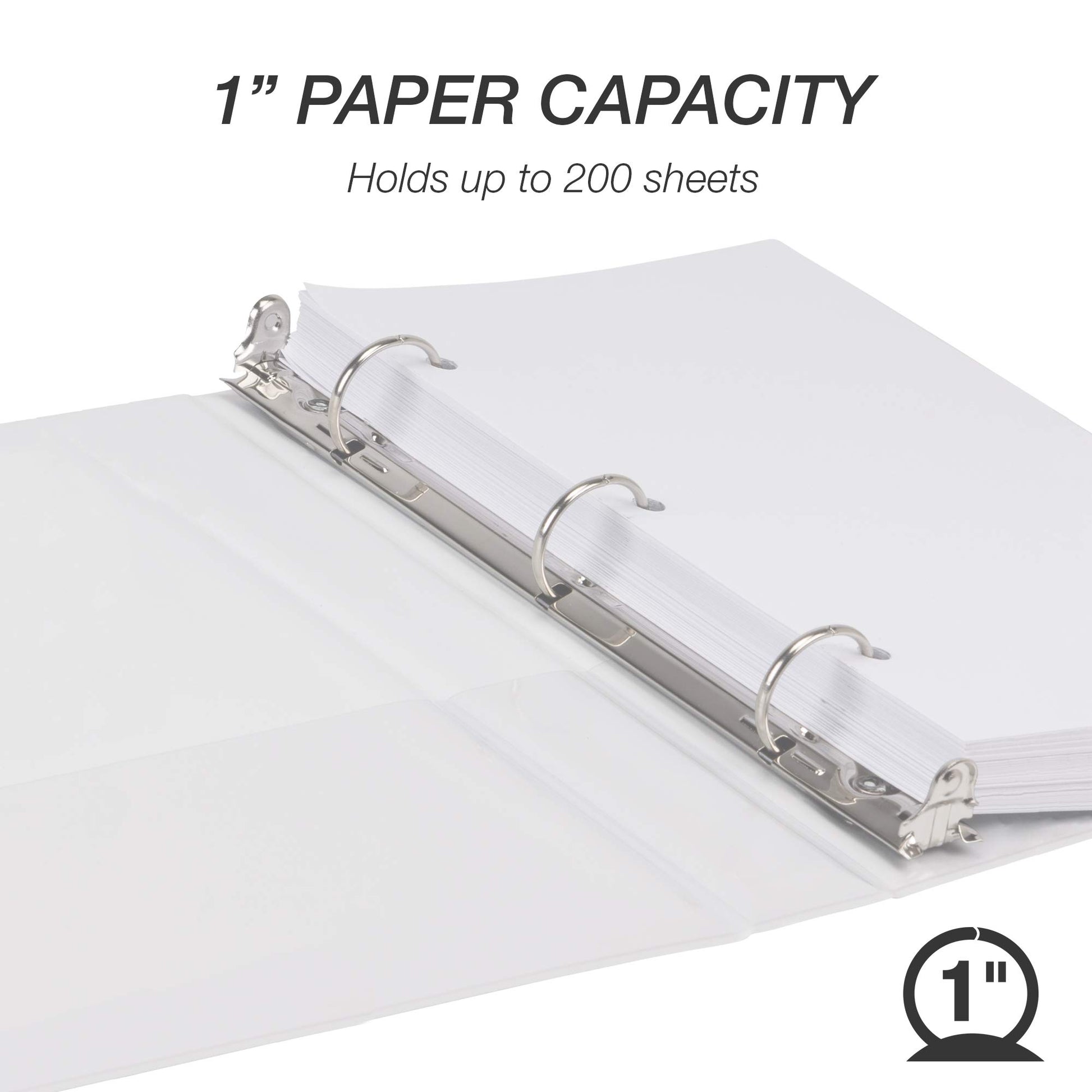 Samsill Economy 1 Inch Mini 3 Ring Binder, Round Ring Binder, Holds 5.5 x 8.5 Inch Documents