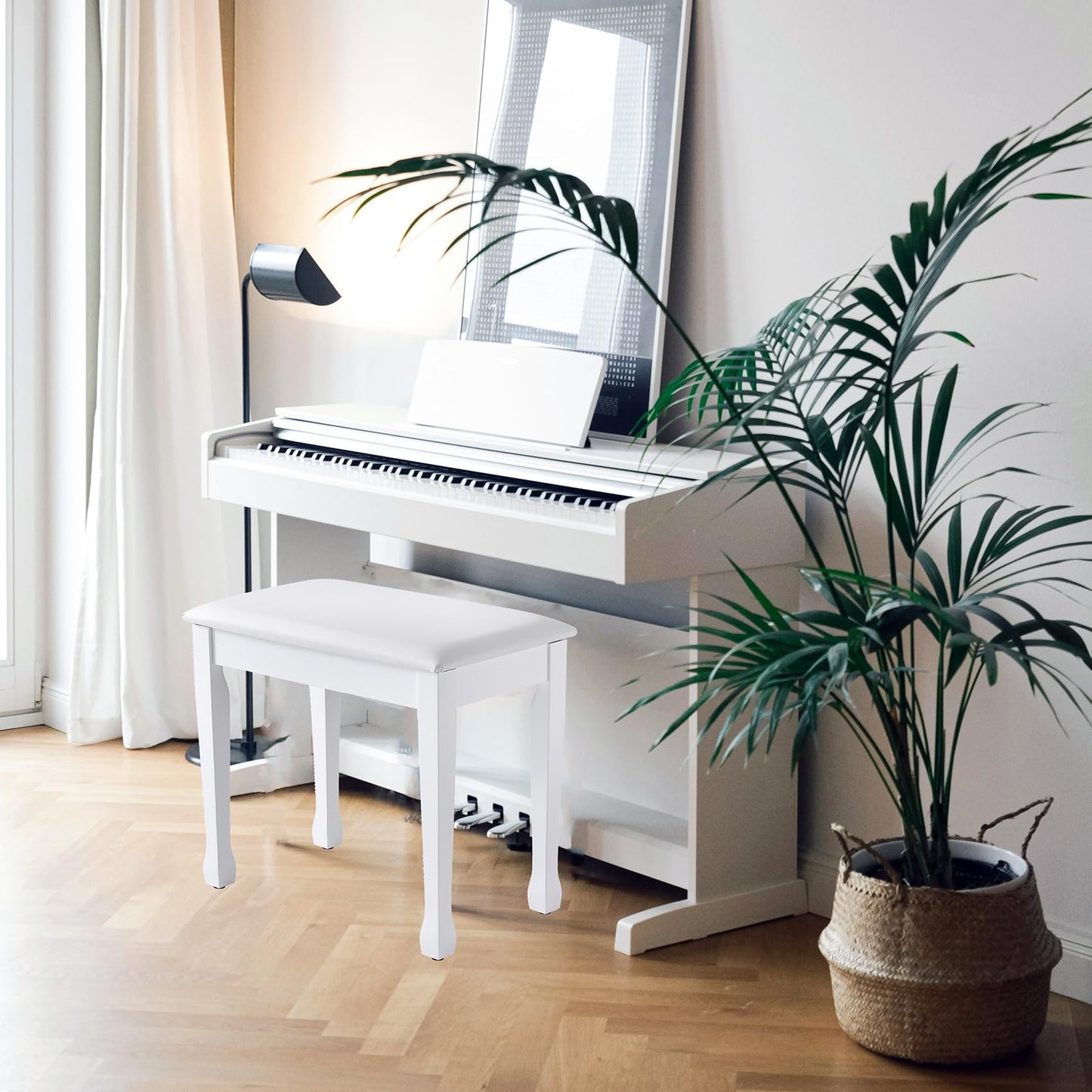 FILISITE Piano Bench with Waterproof Padded Cushion, Makeup Stools for Vanity, Bench for Living