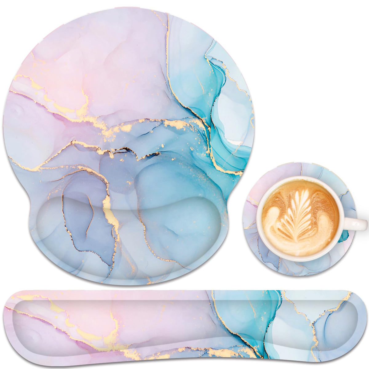 Ergonomic Mouse Pad with Wrist Rest and Keyboard Wrist Rest, Mousepad