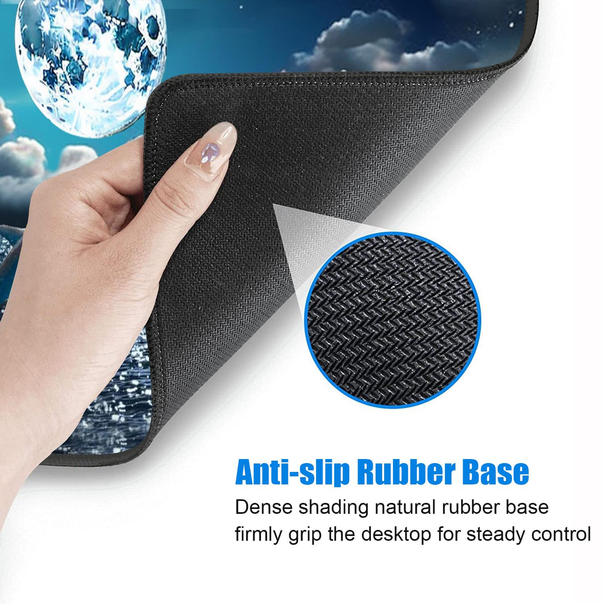 Desk Pad Mat Gaming Mouse Pads with Coasters, 31.5"x 11.8" XXL Large Big Computer Keyboard Mouse