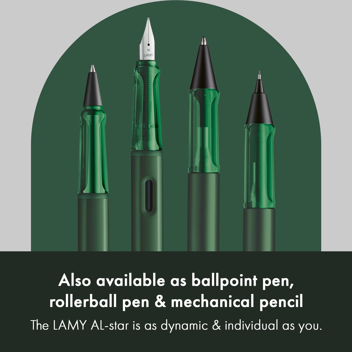 LAMY AL-star pine - Fountain Pen with ergonomic grip & polished steel nib in size M - lightweight
