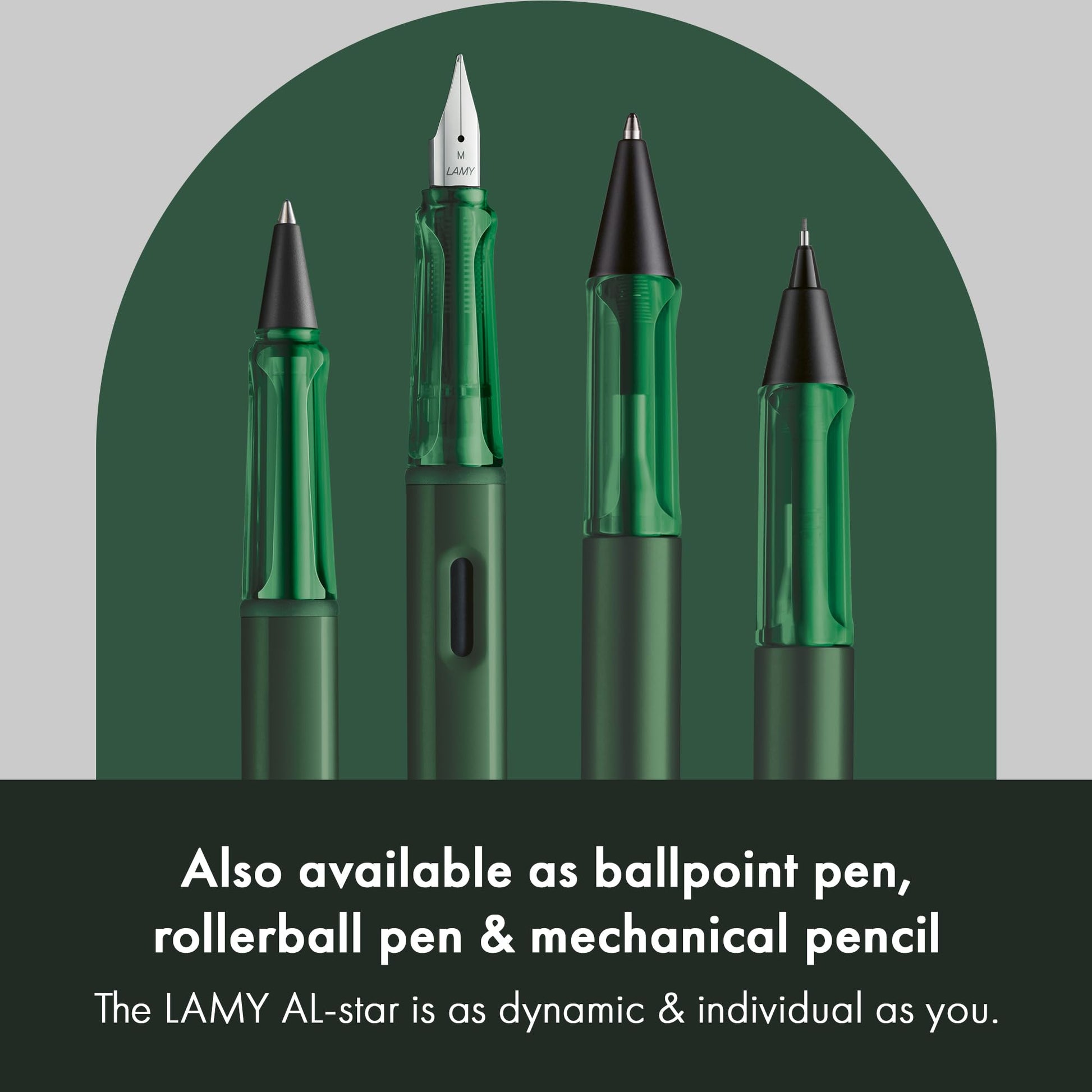 LAMY AL-star pine - Fountain Pen with ergonomic grip & polished steel nib in size M - lightweight