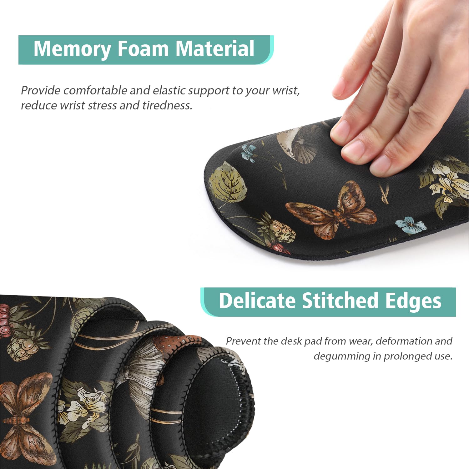 Mouse Pad Set Large Desk, Desk Matt for Desktop with Wrist Rest,Anti-Slip XXL Big Computer