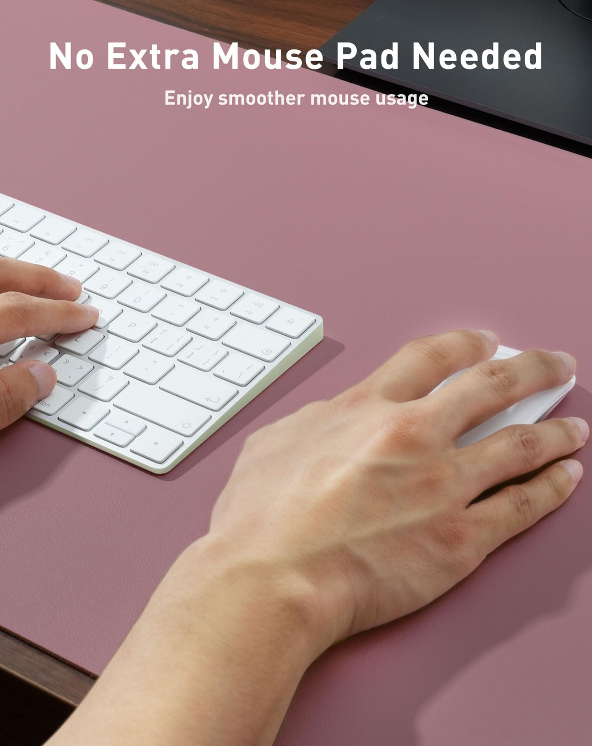 Aothia Faux Leather Desk Mat - Large Mouse Pad, Non-Slip PU Leather Blotter, Waterproof Writing