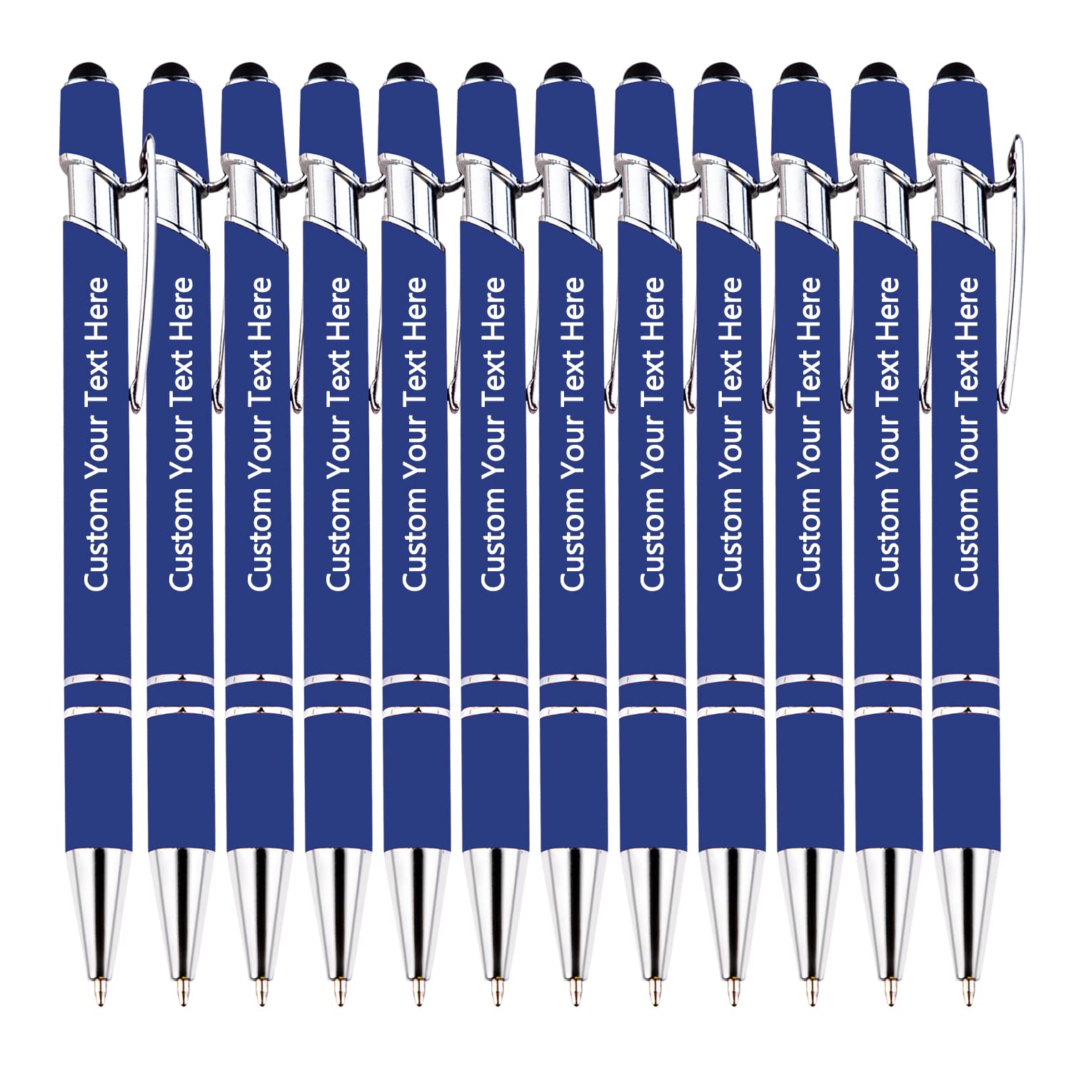 KOLOWKO Personalized 2-in-1 Ballpoint Pen & Stylus - Custom Text/Name/Message - Bulk Order Up to