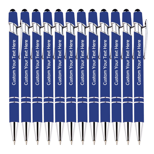 KOLOWKO Personalized 2-in-1 Ballpoint Pen & Stylus - Custom Text/Name/Message - Bulk Order Up to