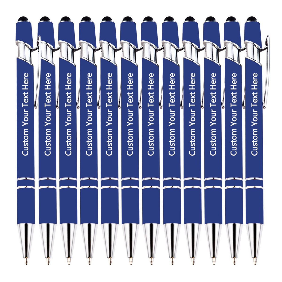 KOLOWKO Personalized 2-in-1 Ballpoint Pen & Stylus - Custom Text/Name/Message - Bulk Order Up to