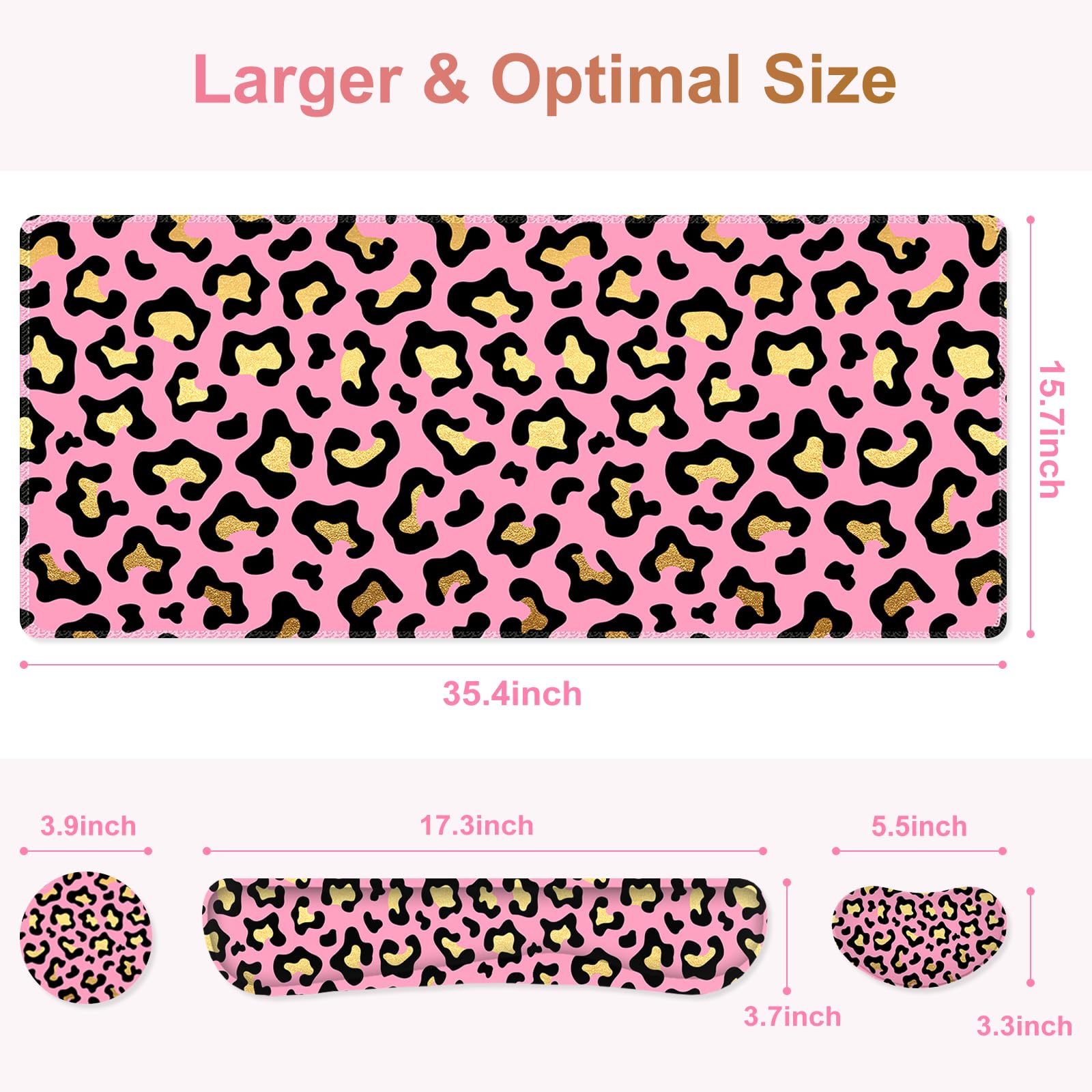 NXZGO Large Gaming Mouse Pad Set, 4 in 1 Extended Keyboard Desk Mat with Wrist Rest, PC Computer