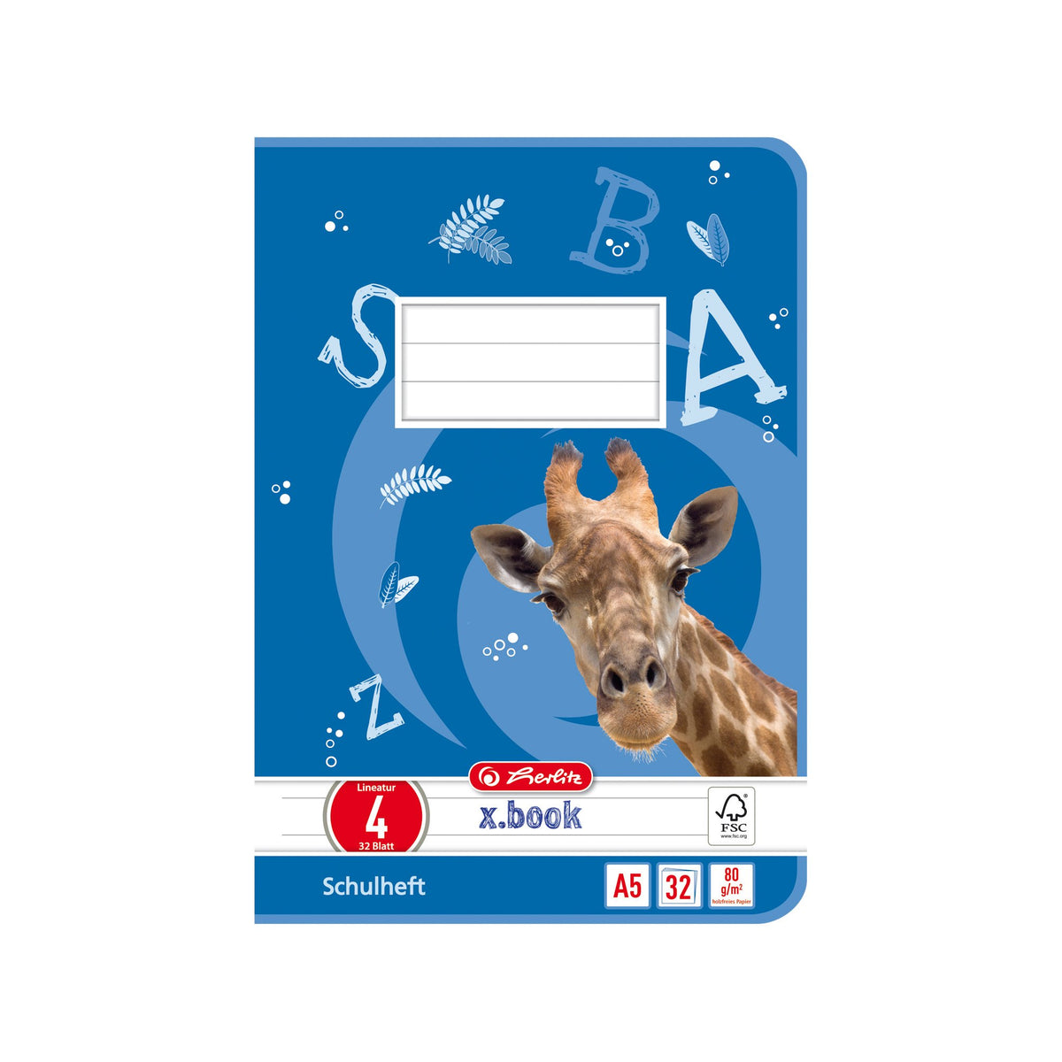 Herlitz 11387099 Book A5 32 Sheets Line Style 04 FSC Mixed Pack of 5