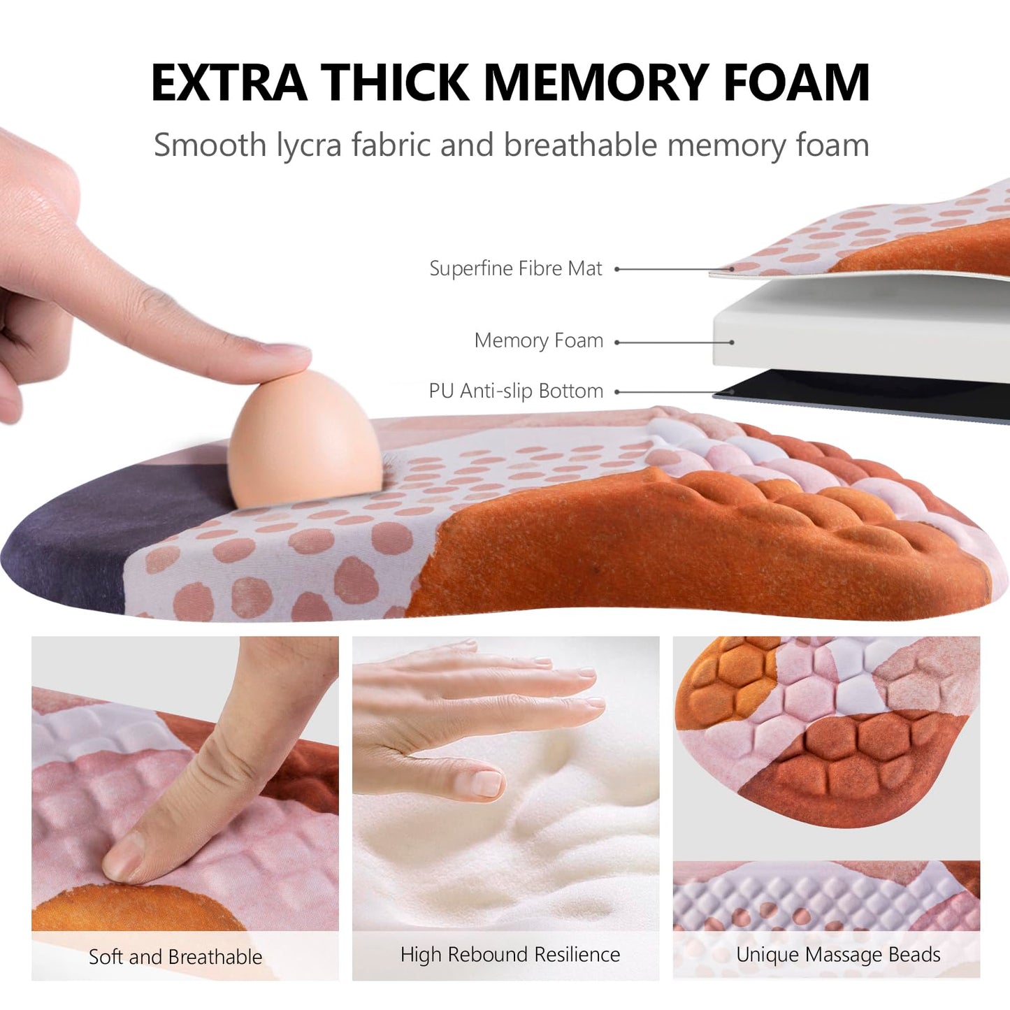 Laokiiy Ergonomic Mouse Pad & Keyboard Wrist Rest Set, Memory Foam