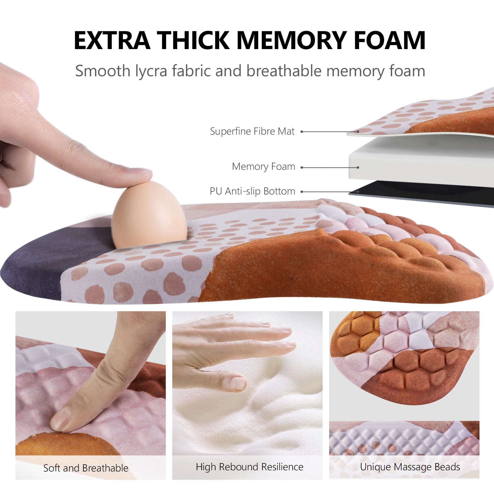 Laokiiy Ergonomic Mouse Pad & Keyboard Wrist Rest Set, Memory Foam