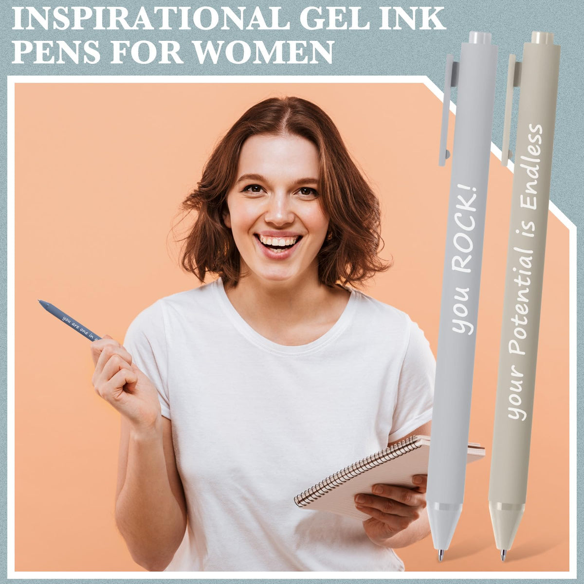 Crtiin 100 Pcs Inspirational Pens Bulk Loud Colors, Inspirational
