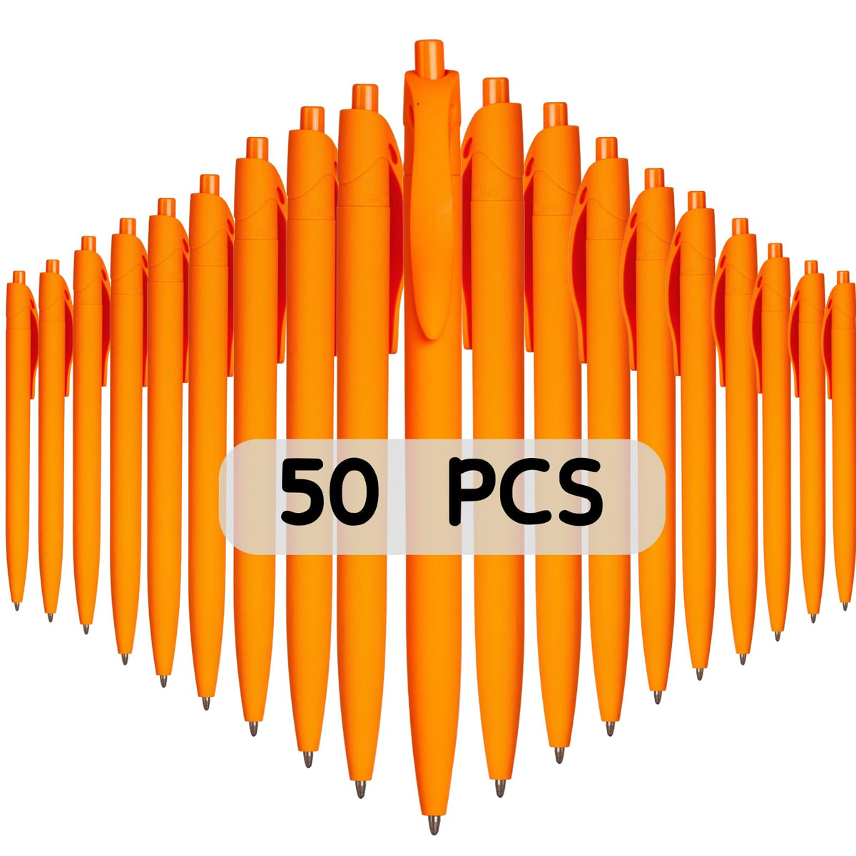 Wiaziert BallPoint Pens, 50 Pack (BLACK Ink),Bulk Pens, Orange Barrel, Click Pens for Office Home