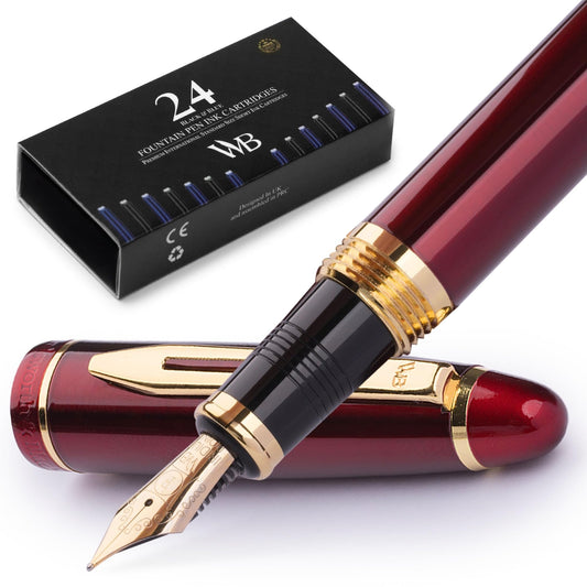 Wordsworth & Black Majesti Fountain Pen Set for Writing, Fine Nib