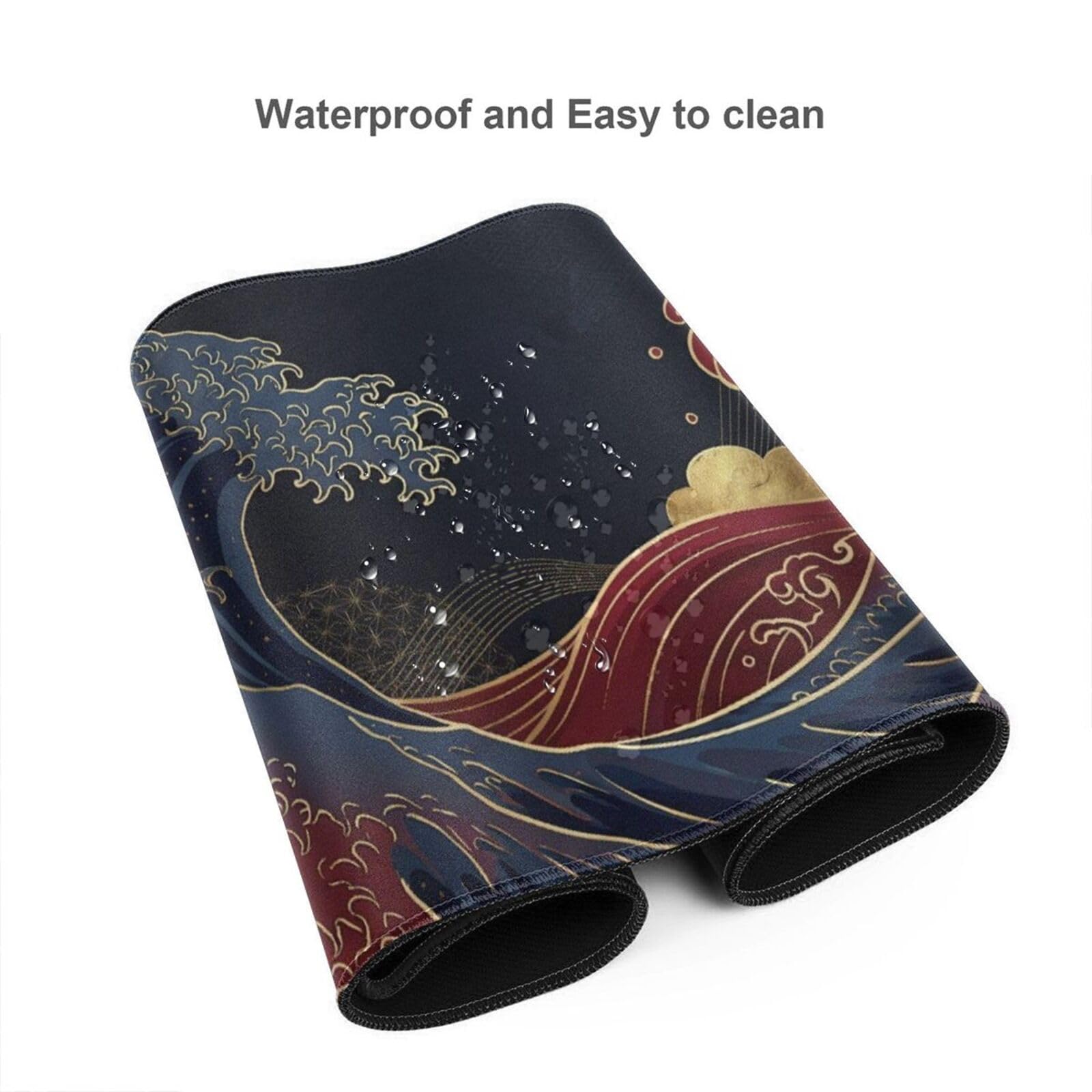 Japanese Great Wave Mouse Pad XL-Extended Gaming Desk Mat (31.5 x 15.7 in)