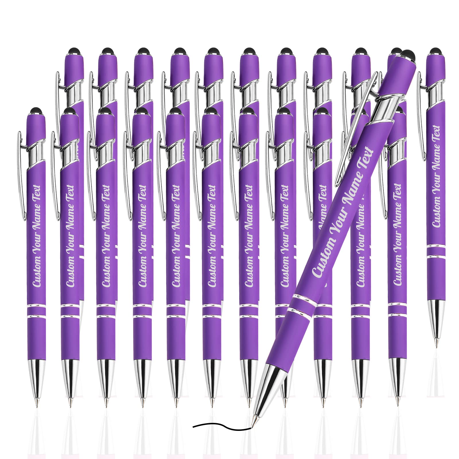 Westpearl Personalized Pen24pcs Bulk,Custom Ballpoint Pens with Engraved Business Name Message