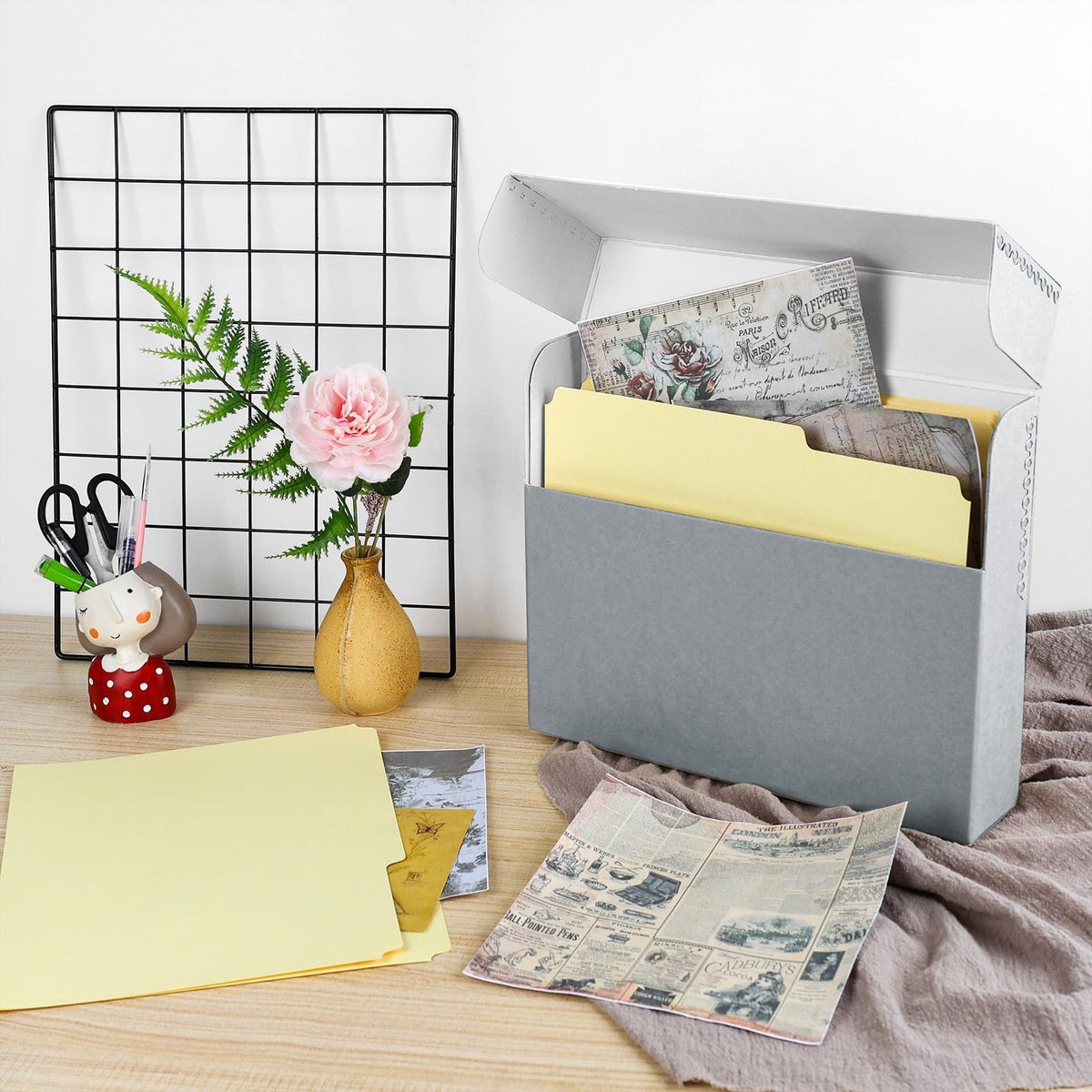 Lineco Archival Document Storage Box, Gray, 12.5" x 10.5" x 2.5"