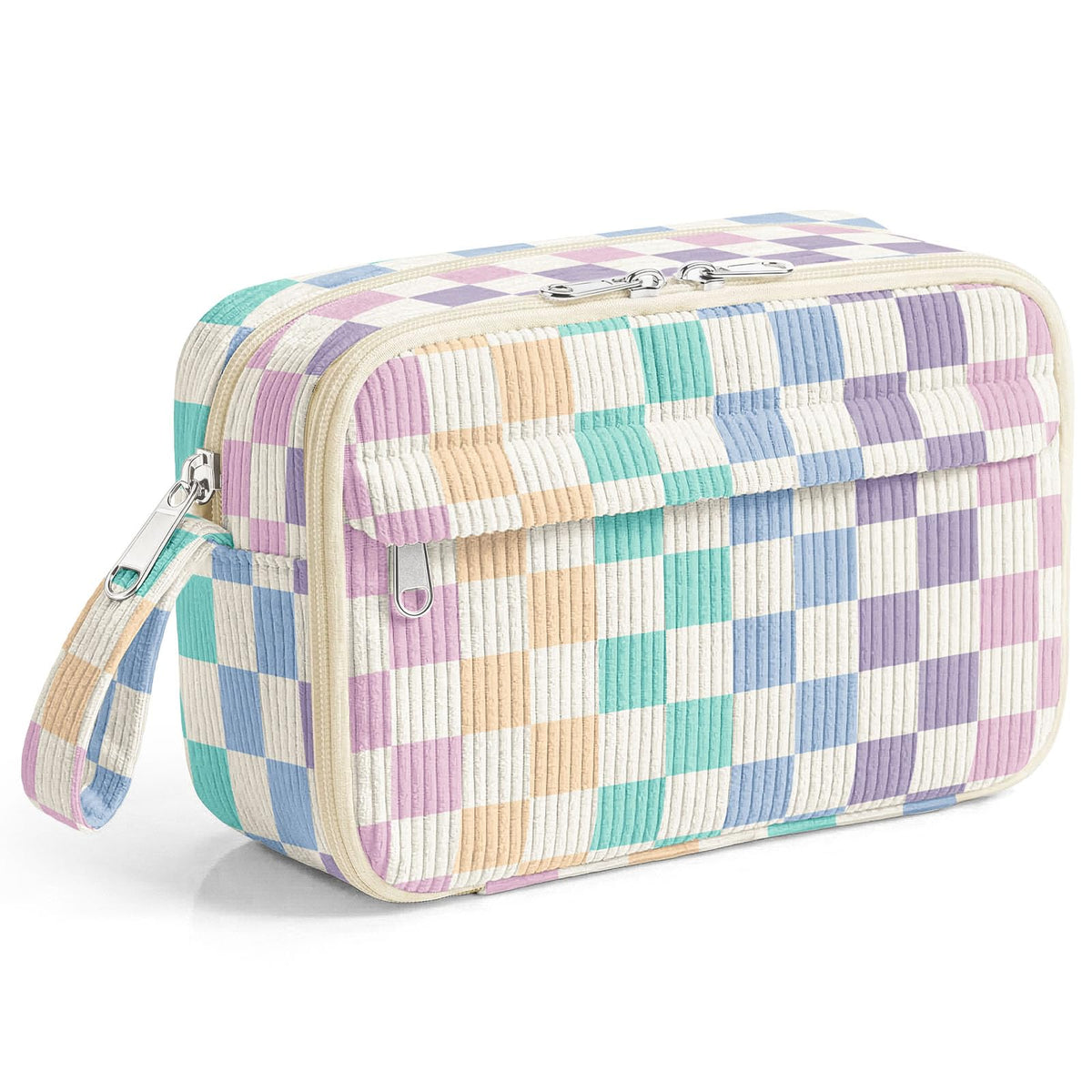 WOBAGMEN Cute Pencil Case,Large Corduroy Zippered Pencil Case Pouch, aesthetic Pencil Bag with