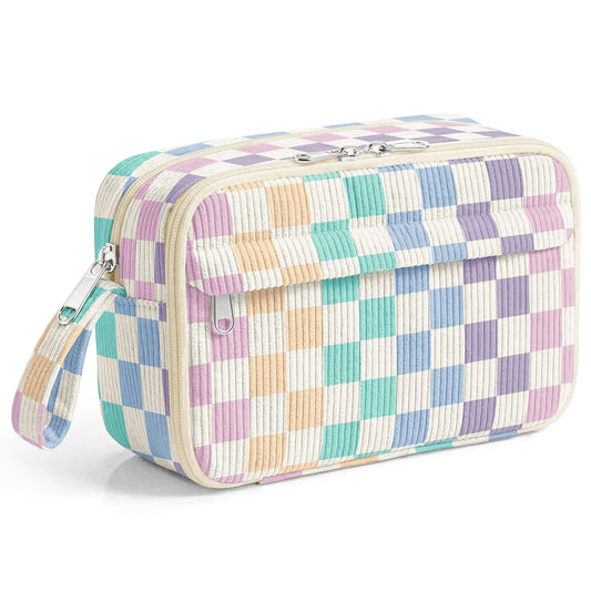 WOBAGMEN Cute Pencil Case,Large Corduroy Zippered Pencil Case Pouch, aesthetic Pencil Bag with