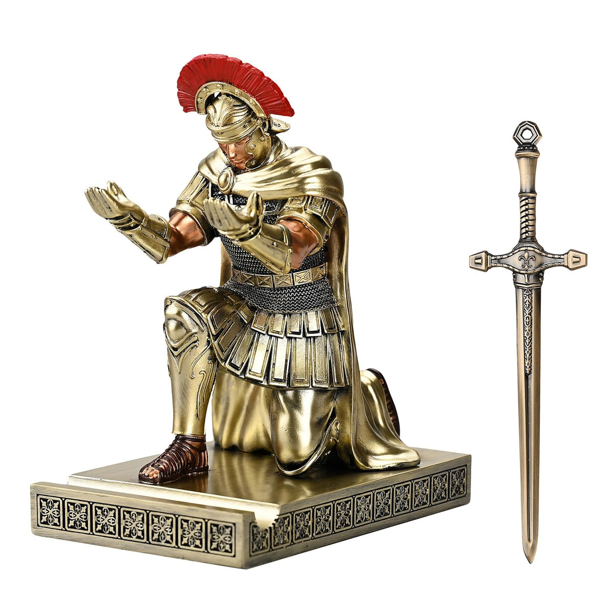 HDMbigmi Centurion Cloak Warrior Pen Holder Phone Stand for Desktop Bronze
