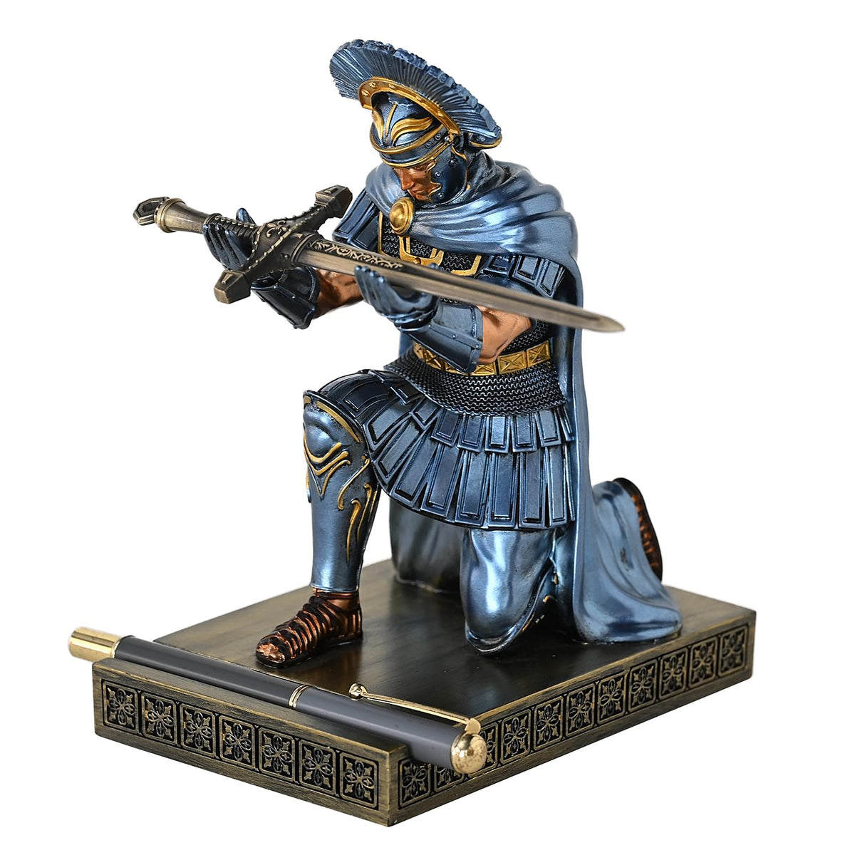 HDMbigmi Centurion Cloak Warrior Pen Holder Phone Stand for Desktop Blue