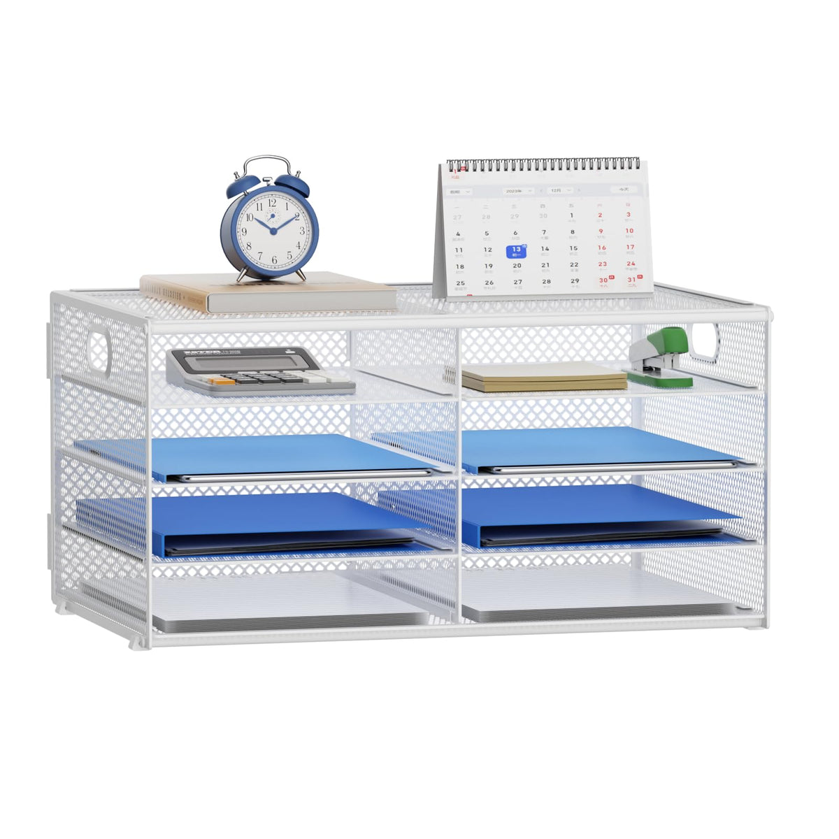 Lavatino 8 Compartments Paper Organizer for Desk, Mesh Literature Organizer, Mail File Sorter Tray