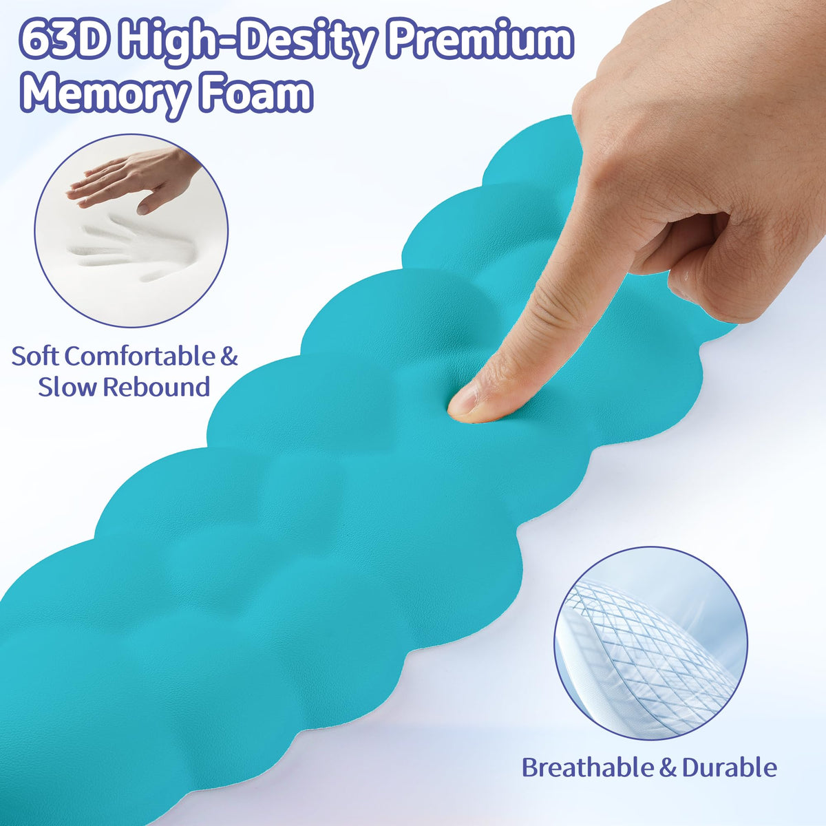 Sushret Cloud Wrist Rest Keyboard, Cloud Keyboard Wrist Pad Set with PU Leather Memory Foam, Cute