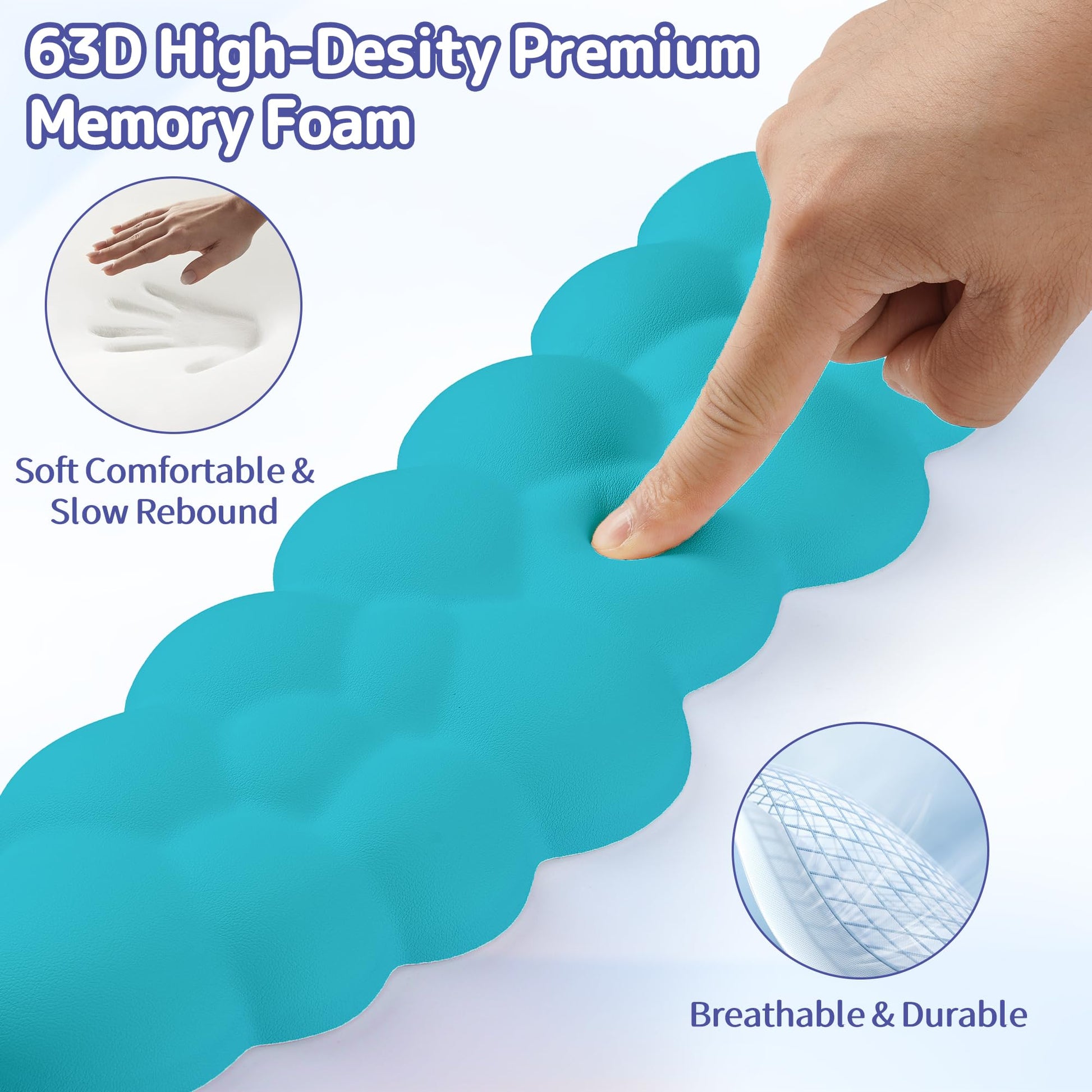 Sushret Cloud Wrist Rest Keyboard, Cloud Keyboard Wrist Pad Set with PU Leather Memory Foam, Cute
