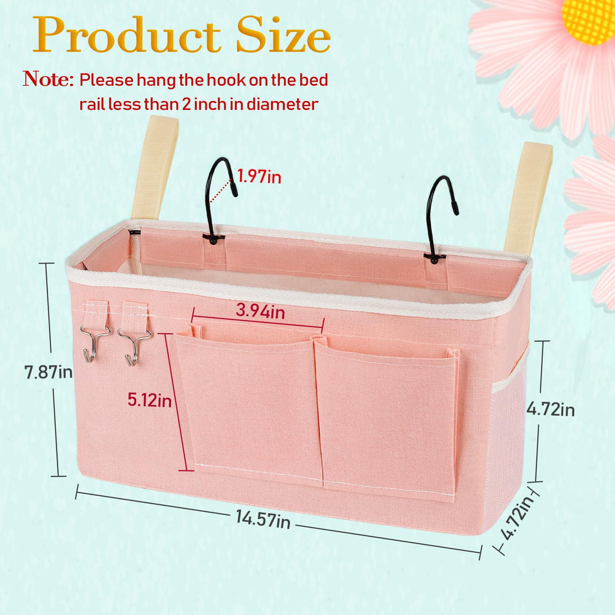 Ozzptuu Bedside Caddy Bedside Storage Bag for Headboards/Bunk Bed