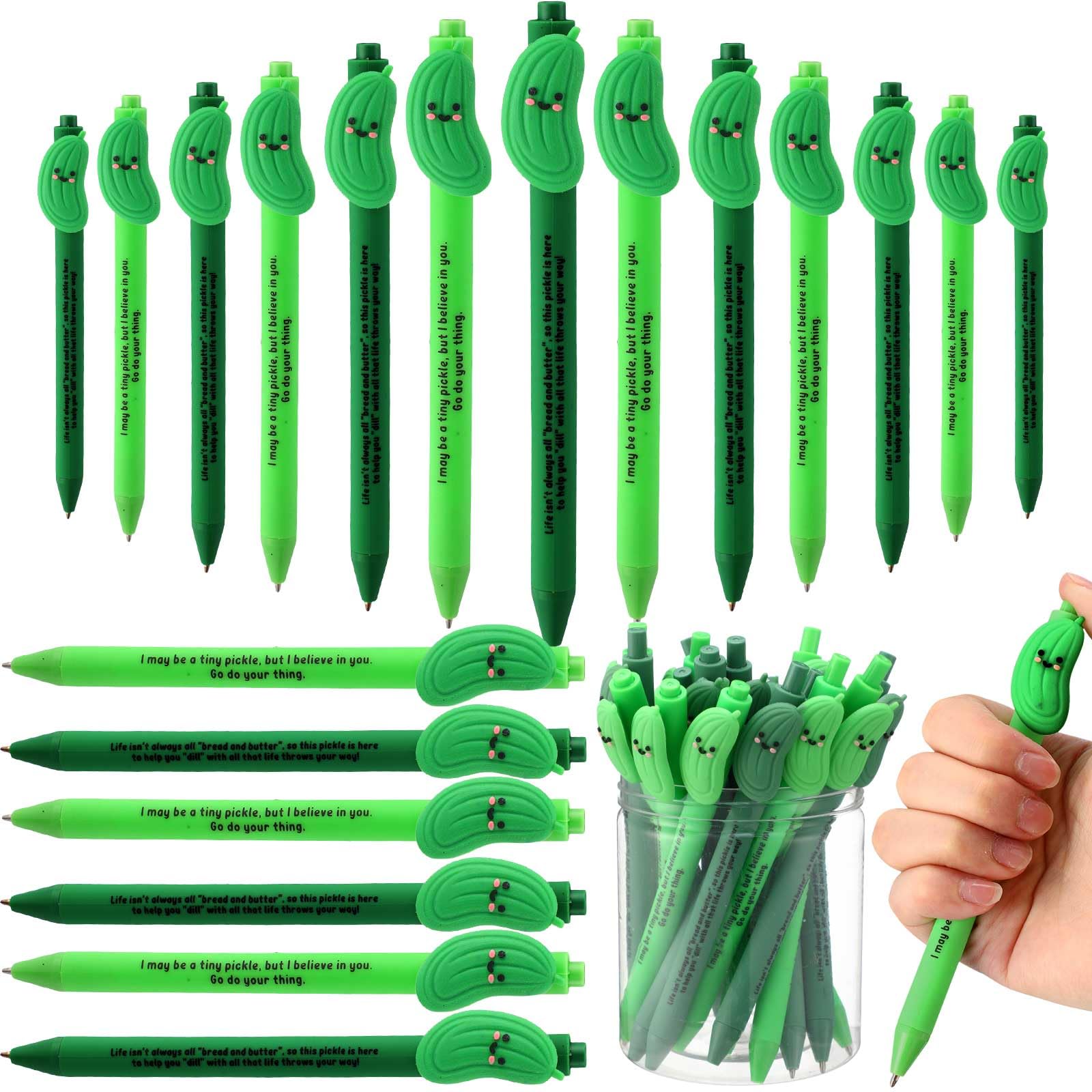 30 Pcs Positive Funny Pens Affirmation Gifts Bulk for Adults, Pickle